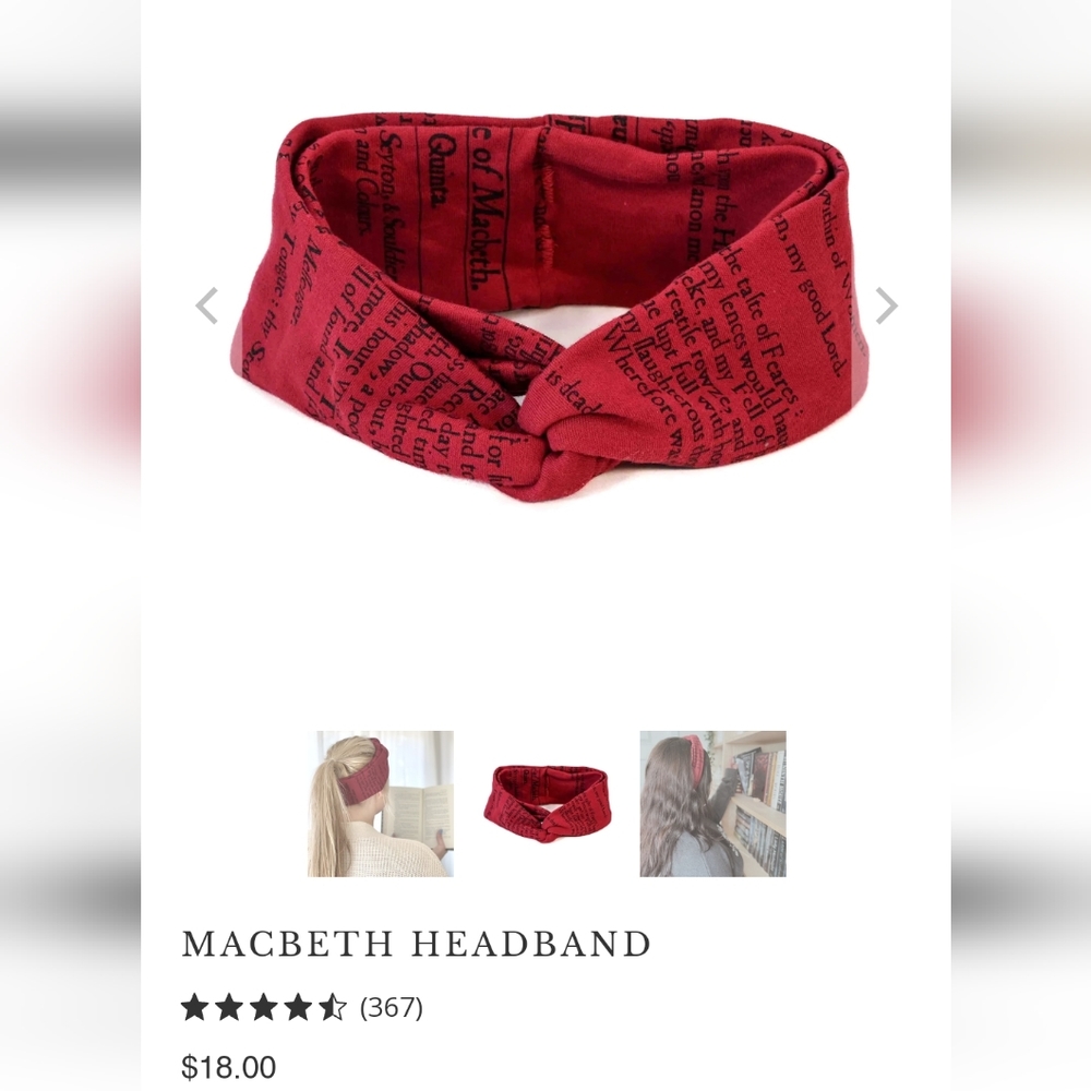 Storiarts Shakespeare's Macbeth headband